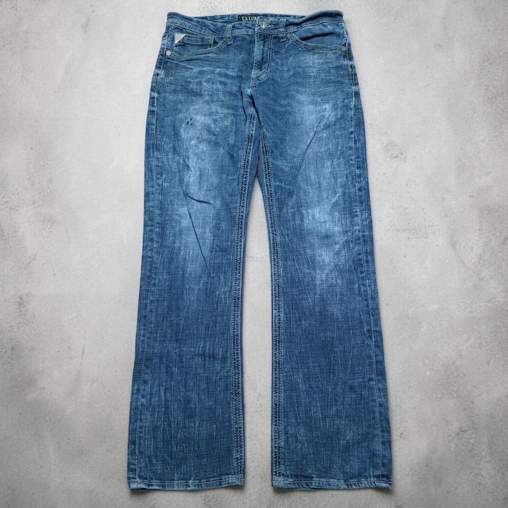 Salvage Supply Co. Buckle Jeans Mens 32L Mayhem Straight Regular Fit 32 x 31